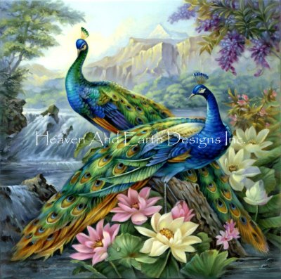 Diamond Painting Canvas - Mini 2 Dancing Peacocks